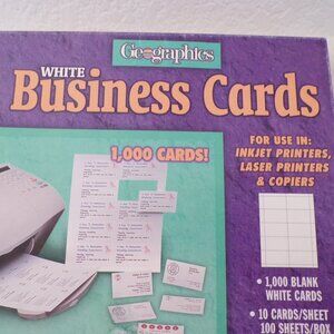 Printable Business Cards 1000 Acid-free Card Stock Laser / Inkjet / Copiers USA